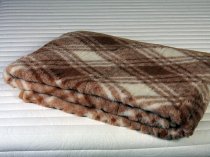 Merino Wool 'Soft feel' Caramel Check Blanket